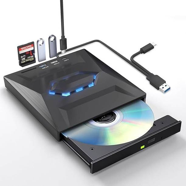 WEFLY External CD DVD Drive CD/DVD-ROM Burner Player External DVD Writer (Black) External DVD Writer