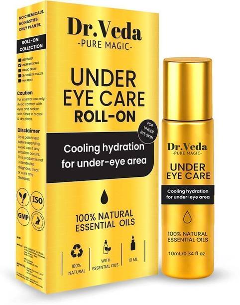 DrVeda Under Eye Care Roll On for Dark Circles, Puffiness & Fine Lines – 100% Natural