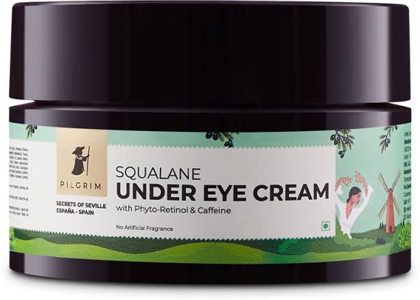 Pilgrim Squalane Under Eye Cream with Caffeine|Fights Dark Circles, Wrinkles|Depuff Eyes