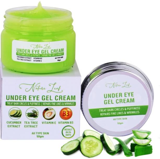 nature leaf Under Eye Cream Gel for Reduce Dark Circles, Puffiness and Wrinkles Men & Women