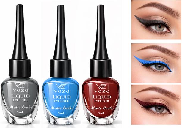 VOZO Bold Matte Eyeliner Combo – Ultra Smooth, High Pigment Shades 02 15 ml