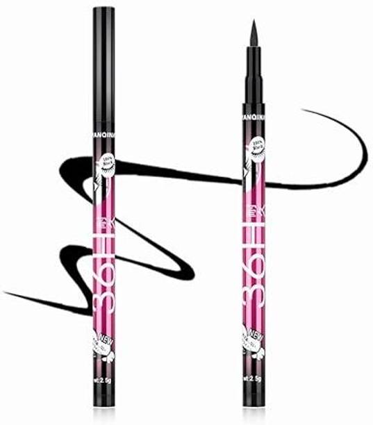 tixido 36 H Long Lasting Waterproof Liquid Black Eyeliner.(Pack Of 2).Colour-Black. 2.5 g