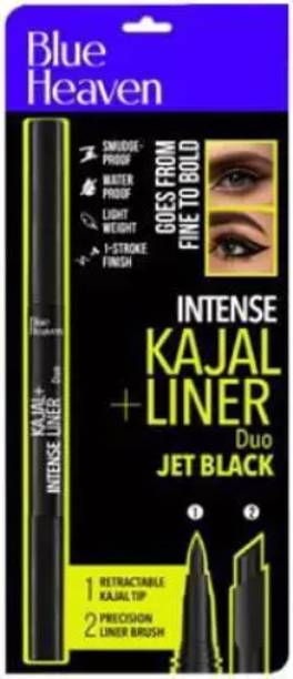 BLUE HEAVEN INTENSE KAJAL+ EYE LINER DUO WTERPROOF SMUDGEPROOF (0.55MLLINER+0.30GM KAJAL) 10 g