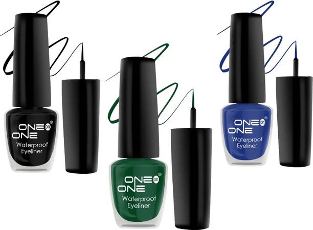 One on One Waterproof Eyeliner, Set of 3 | Long lasting Eyeliner, Smudge Proof Eye Makeup 15 ml