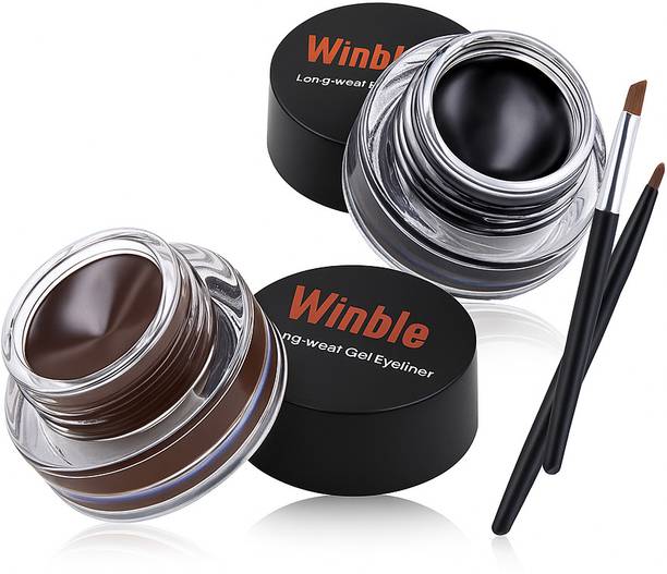 Winble Long-Wear Gel Eyeliner Duo with Brushes | Smudge-Proof & Bold 10 ml