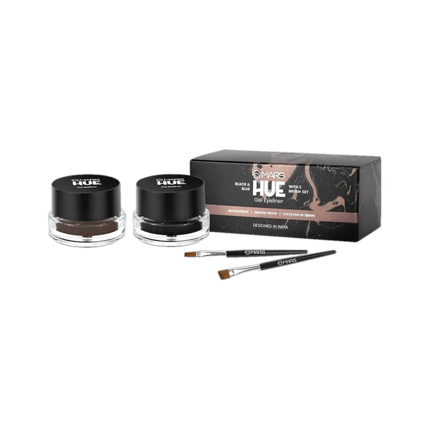 MARS 2 in 1 Black & Brown Water Proof & Smudge Proof 24hrs Gel Eyeliner 6 g