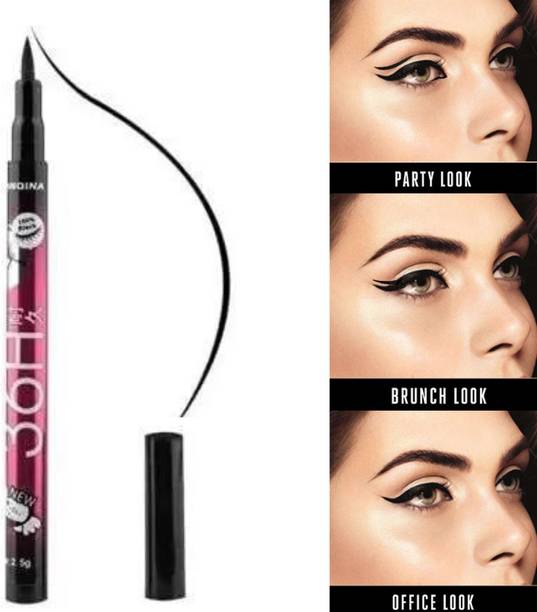 Hidden Beauty 36 H Long Lasting Waterproof Liquid Black Eyeliner easy to use(Pack of 1) 3.5 ml