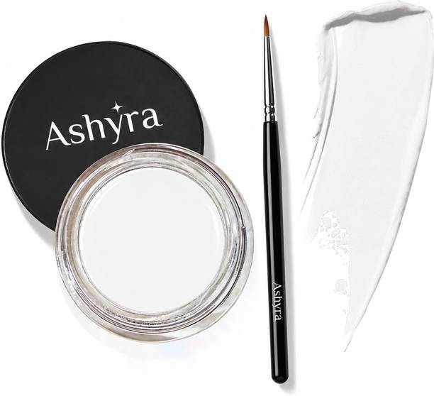 Ashyra Professional White Gel Eyeliner Pot Waterproof Long Lasting with Fine Brush 5 g