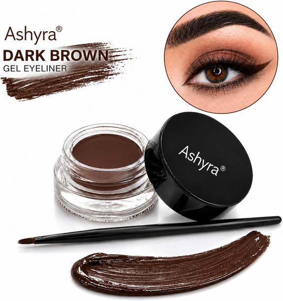Ashyra Dark Brown Gel Eyeliner with Brush | Waterproof Smudge Proof Long Wear 5 g