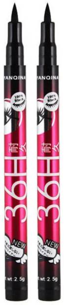 Deeparth Waterproof Long-Staying 36H Liquid Precision Eyeliner(Pack_2) 2.5 ml