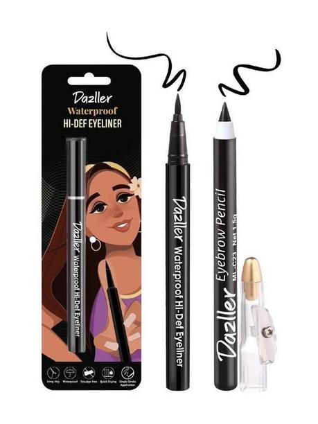 Dazller Waterproof Hi-Def Eyeliner+Eyebrow,LongLasting,Quick-Dry,SingleStrokeApplication 1.1 g