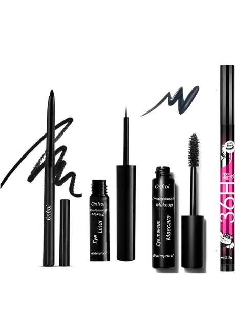 Onfroi Waterproof & Long Lasting Eyeliner
& Mascara pack of 4 16 ml