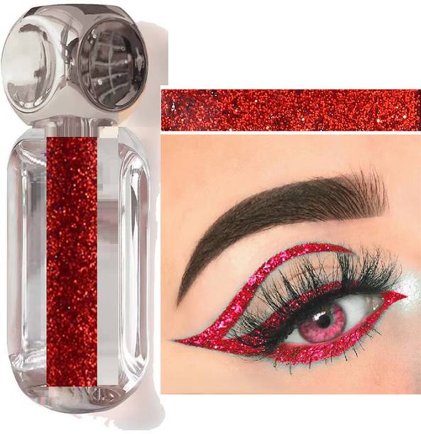 ADJD Gilliter Red Liquid Color Eyeliner Water Proof Smudge Proof Long Lasting 3.5 g