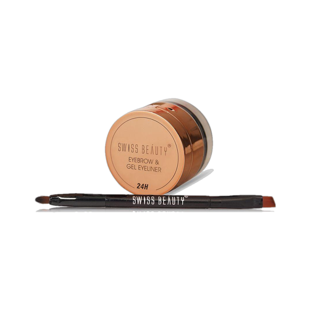 SWISS BEAUTY Waterproof Eyebrow & Gel Eyeliner 2 In 1 | Smudge Proof Long Lasting 7 g