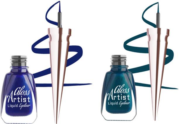 MILAP Gloss Artist Liquid Eyeliner Infinite Blue & Infinite Green ( Pack of 2 ) Each 6 ml