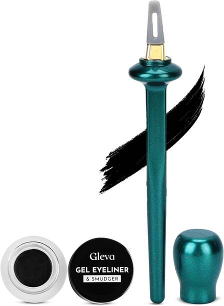 Gleva Silicone Eyeliner Tool with Compact Gel Eyeliner, Waterproof Long Lasting 3 g