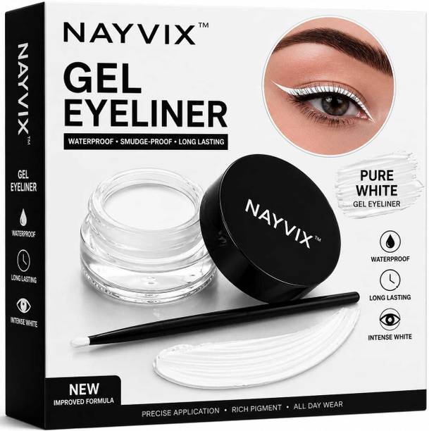 Nayvix Waterproof White Gel Eyeliner for Women 10 g