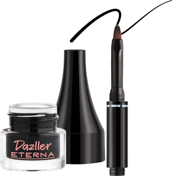 Dazller Eterna Eye Sensation Gel Eyeliner, Matte Black, Smudge-proof,Water-resistant, QuickDry, 3 g