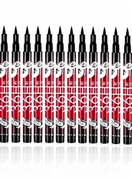 Huemic 36 Hour Water Proof Long Lasting Liquid Pencil Eye Liner (Pack of 12) 2.5 g