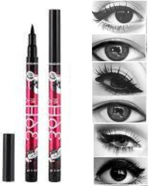 Hidden Beauty Water and Smudge Proof 36 Hour Long Lasting Liquid Eye Liner Pack of 2 200 ml