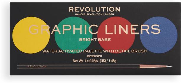 Makeup Revolution Graphic Eyeliner Palettes Bright Babe water Activated Matte Liner Smudge Proof 5.4 ml