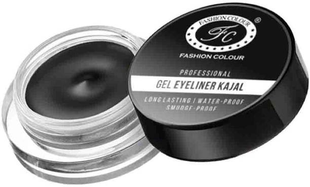 FASHION COLOUR Professional Gel Eyeliner Kajal II Long Lasting, Waterproof, Smudge-Proof and Smooth Gliding II Available in Range Of 3 Colours, ( BLACK) 6 g