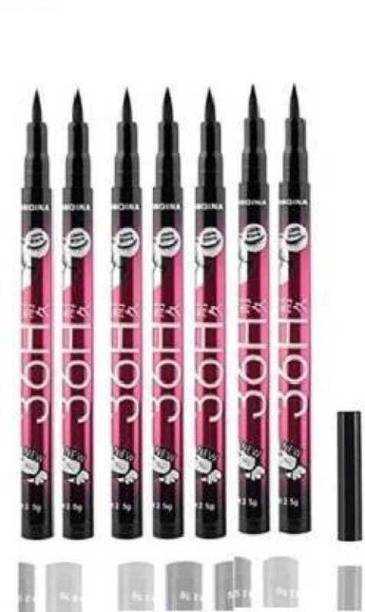 Hezruck Liquid Smudgeproof 36 Hour Long Lasting Liquid Eyeliner Pack of 7 4.5 ml