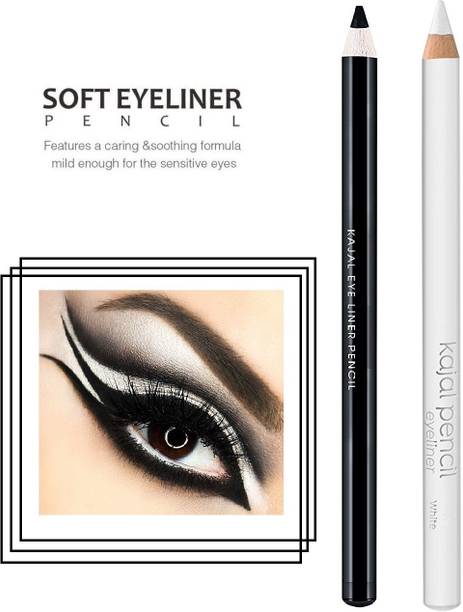 YAWI Bold white & Black Kajal eyeliner pencil smudge proof waterproof for girl 4 g