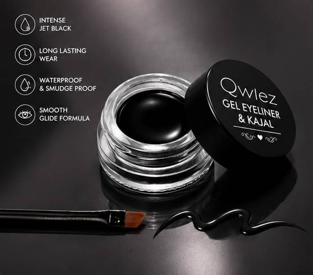 QWLEZ Long Wear Black Gel Eyeliner & Kajal Pot 5 g