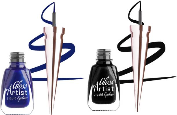 MILAP Gloss Artist Liquid Eyeliner Infinite Blue & Infinite Black ( Pack of 2 ) Each 6 ml