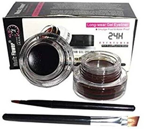 EMRIKA Best Gel Eyeliner & Eyebrow 2 In 1 | 24 Hours Longlasting ( BLACK & BROWN ) 30 ml