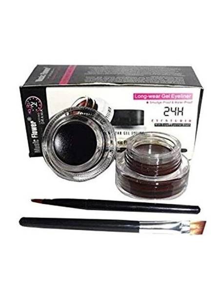 EMRIKA Best Gel Eyeliner & Eyebrow 2 In 1 | 24 Hours Longlasting ( BLACK & BROWN ) 30 ml