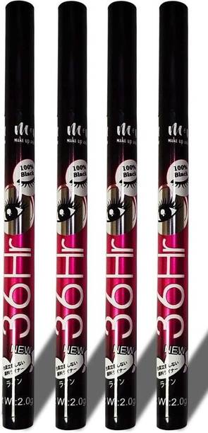 HOOMUSS Makeup 100% Black Waterproof Eyeliner – Pack of 4, 2.5 g Each 10 g