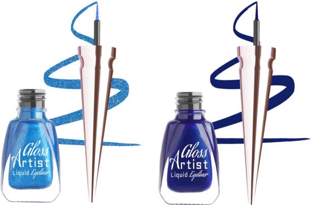 MILAP Gloss Artist Liquid Eyeliner Magical Blue & Infinite Blue ( Pack of 2 ) Each 6 ml