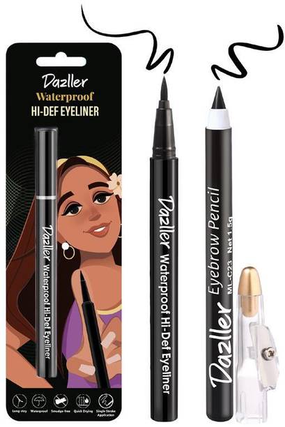 Dazller Waterproof Hi-Def Eyeliner+Eyebrow,LongLasting,Quick-Dry,SingleStrokeApplication 1.1 g