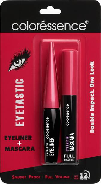 COLORESSENCE Eyetastic Eyeliner & Mascara Set,Double Impact,Smudge Proof,Full Volume,12 Hours 14 g