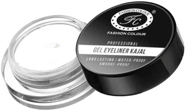 FASHION COLOUR Professional Gel Eyeliner Kajal II Long Lasting, Waterproof, Smudge-Proof and Smooth Gliding II Available in Range Of 3 Colours, ( WHITE) 6 g