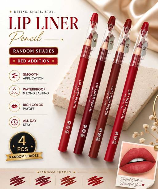 Nayvix Best Lip Liner Pencil Pack of 4 Red Addition 10 g