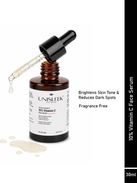 UNISLEEK 10% Vitamin C with 5% Niacinamide for Brightens Skin Tone & Remove Dark Spots