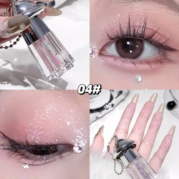 GEGE BEAR Holographic Glitter Liquid Eyeshadow Silver to Gold Shades Shimmer Eye Makeup 1.8 g