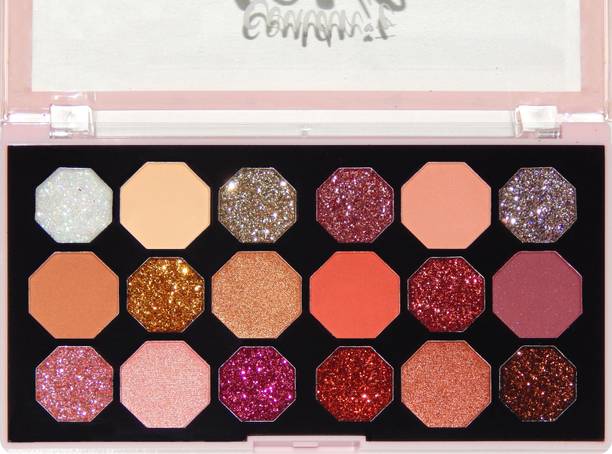 s.f.r color 18 Color matte + shimmer + glitter + nude color combo eyeshadow palette 18 g