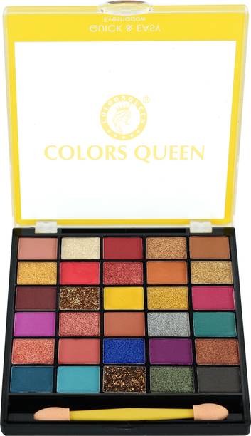 COLORS QUEEN Quick & Easy 30 Matte, Shimmer & Glitter Eyeshadow Palette with Brush 18 g