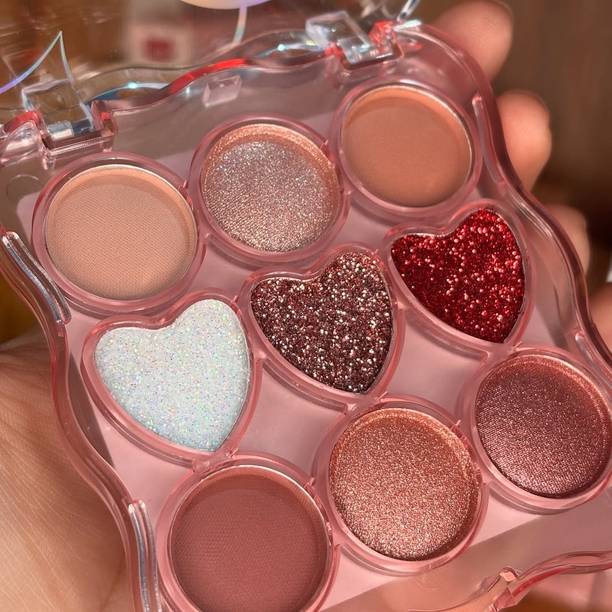 EVERERIN Heart Shape Korean Multi Color Glitter Matte Eyeshadow 11 g