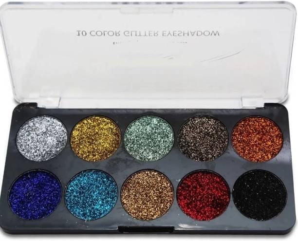DEQNAIL Glitter Eyeshadow Palette, 10 Colors Sparkle Shimmer Eye Shadow 13 g