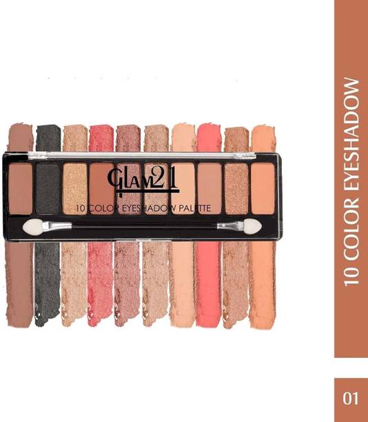 Glam21 Cosmetics 10 Color Eyeshadow Palette - Soft Matte & Creamy Shimmer in Just One Swipe 8.8 g
