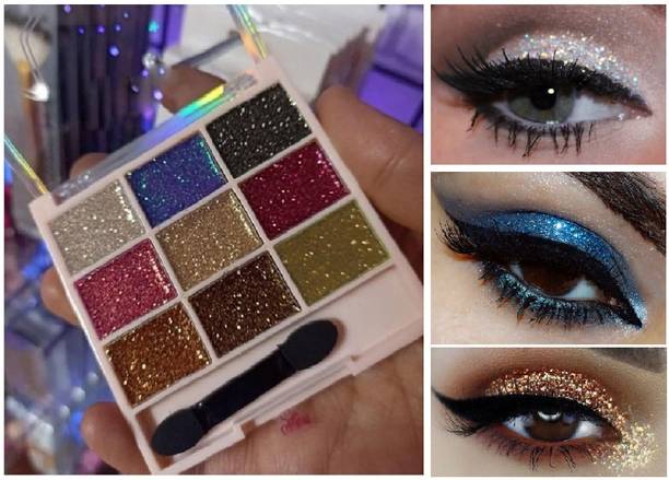 WOONGMI 9 Pigmented Colors Eyeshadow Palette Easily Blendable Eye Makeup 10 g