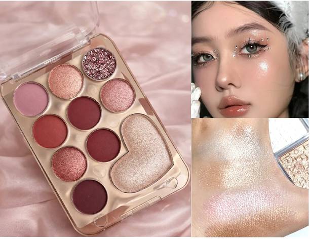 SIZLLIK Korean Glitter Shimmer Eyeshadow Palette Waterproof Korean 8 g