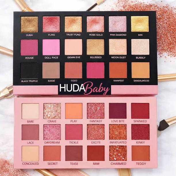 HUDA BABY Beauty Nude Eye Shadow Palette and Rose Gold (18+18 colors) 36 g