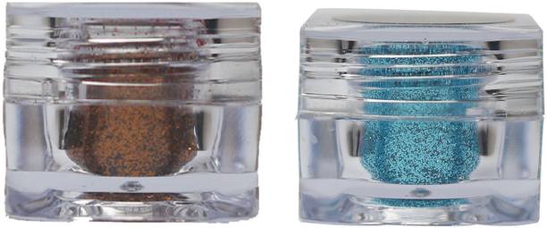 Veoni Belle Losse Glitter Powder Eyeshadow - Antique Gold & Turquoise Blue 5g 5 g
