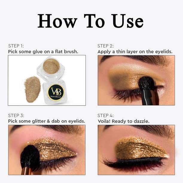 Veoni Belle Gold Waterproof Pigment Shimmering Eyeshadow Loose Glitter Dust for Face & Body 5 g